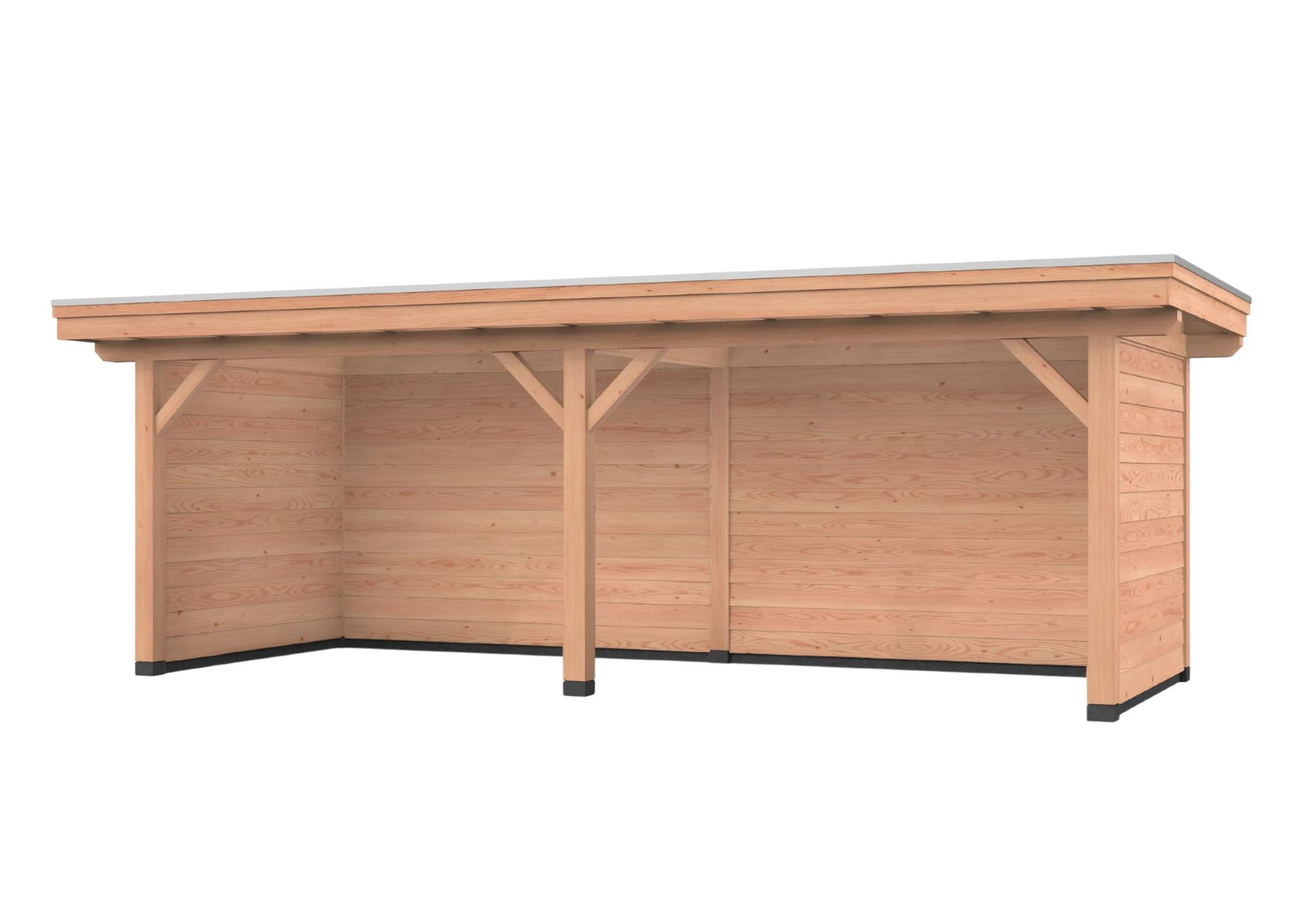 Douglas overkapping, 700 x 300, met achterwand en twee zijwanden, Westwood Vrijbuiter - Afbeelding 1